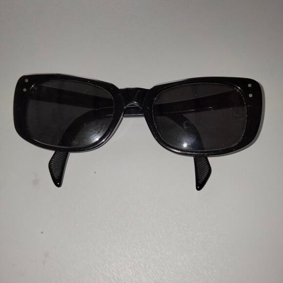 Sunspree Vintage 70s Black Plastic Frames Sunglasses Eyewear 1107
